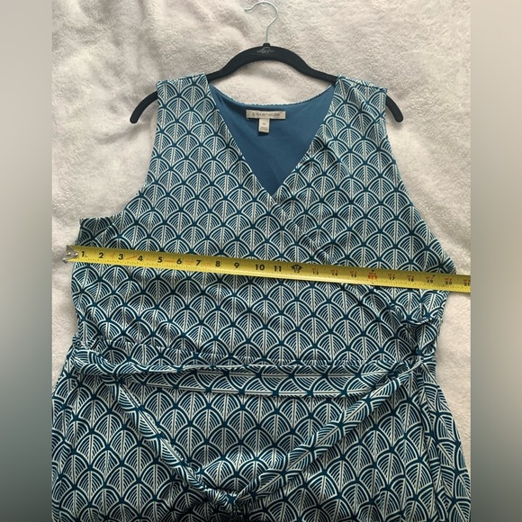 41 Hawthorn Blue Geometric Wrap Dress XXL - Picture 6 of 10